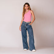 JEAN WIDE LEG TALLE ALTO THEWU