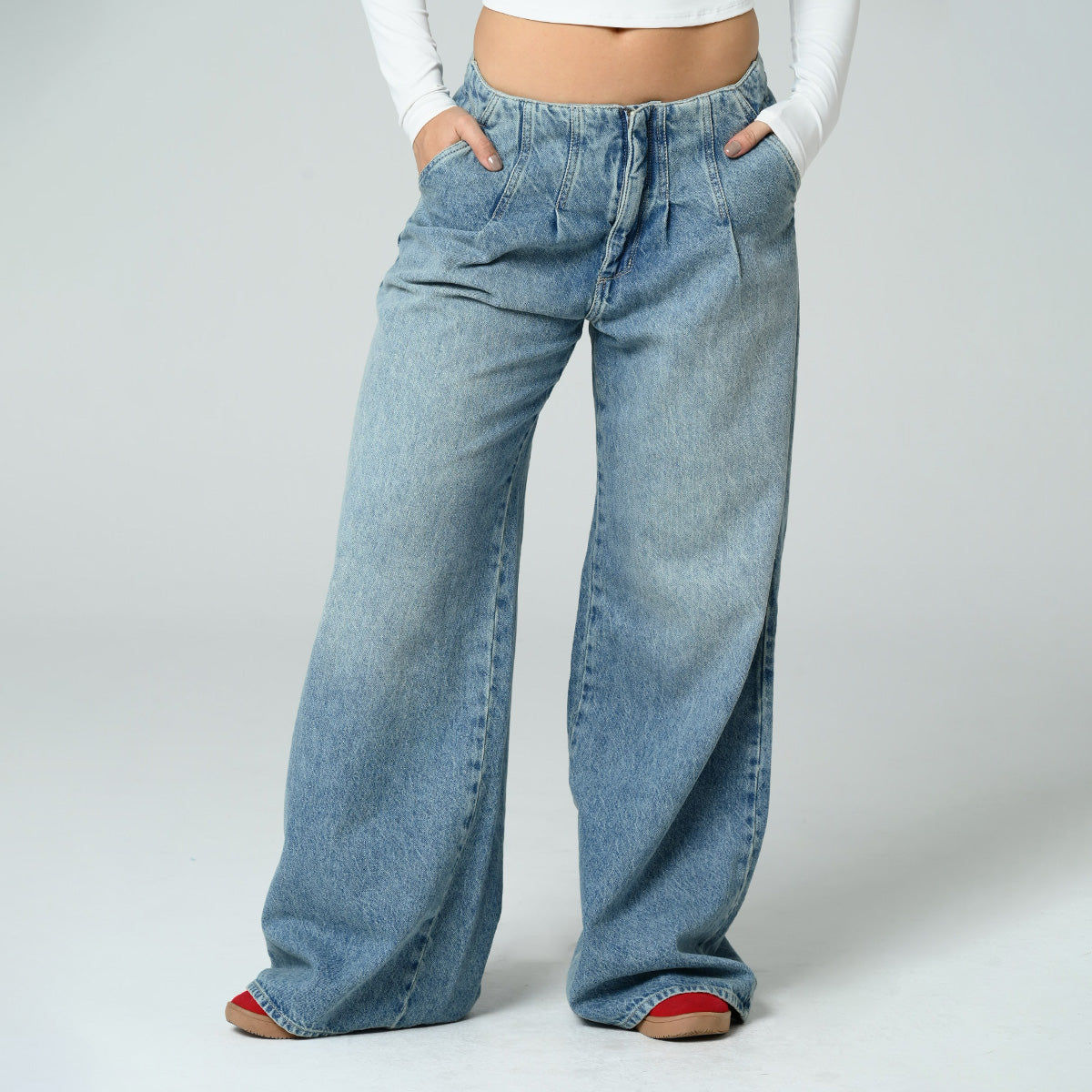 JEAN WIDE LEG TALLE ALTO COULE