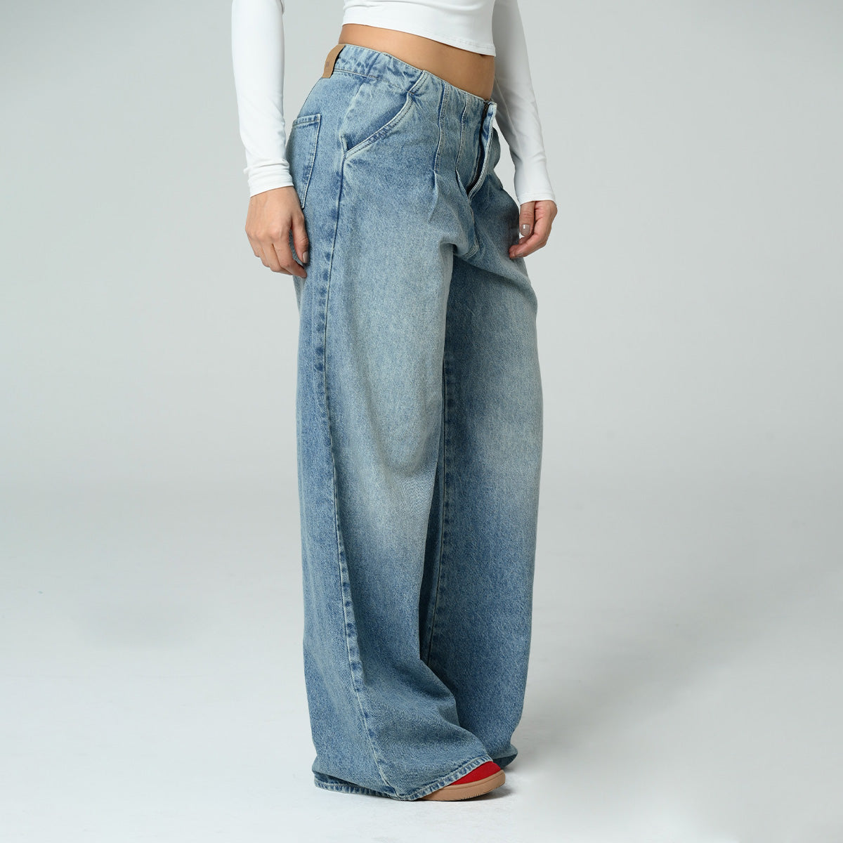 JEAN WIDE LEG TALLE ALTO COULE