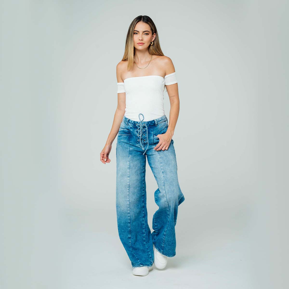 JEAN WIDE LEG TALLE ALTO MAROL