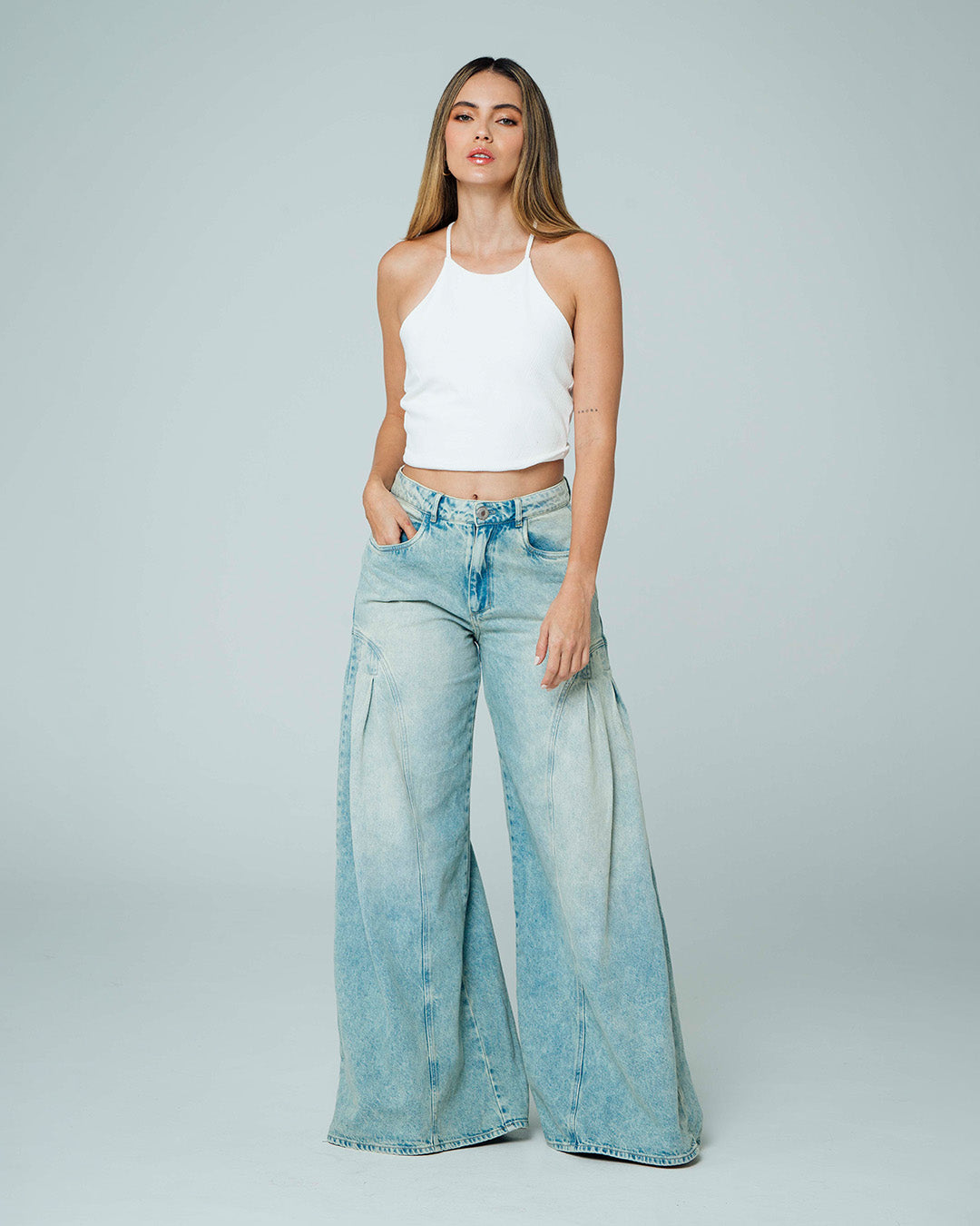 JEAN WIDE LEG TALLE ALTO HAILO