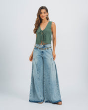 JEAN WIDE LEG TALLE ALTO HAILO