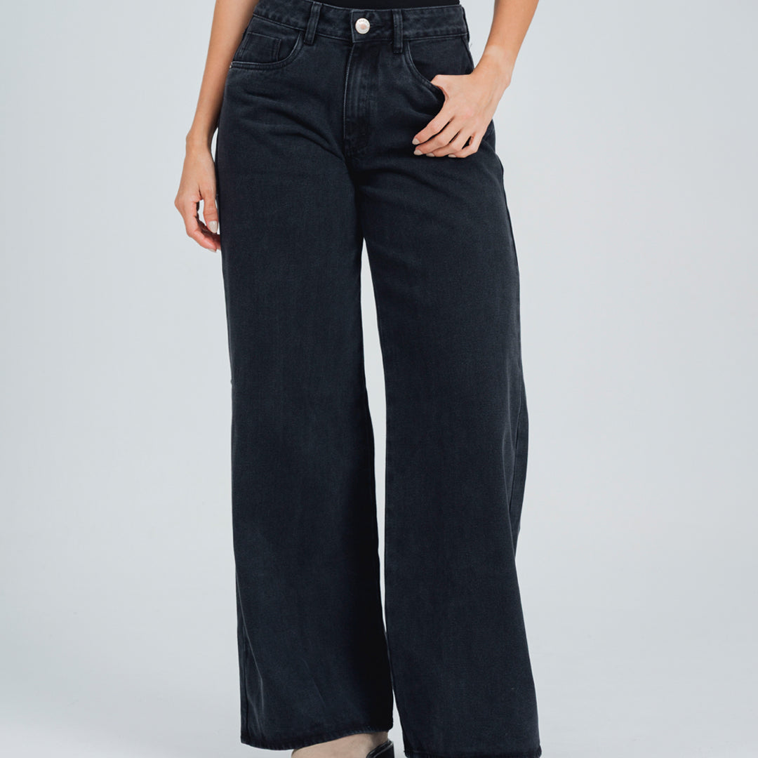 JEAN WIDE LEG TALLE ALTO BRUN