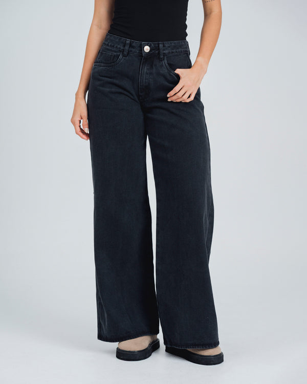 JEAN WIDE LEG TALLE ALTO BRUN