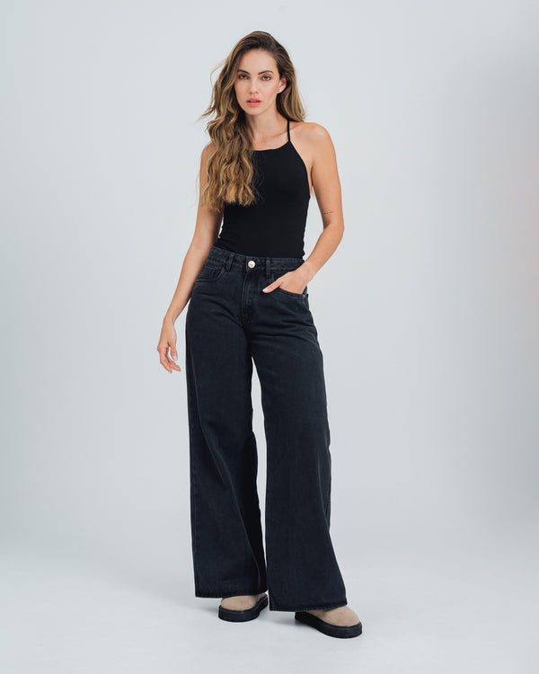 JEAN WIDE LEG TALLE ALTO BRUN