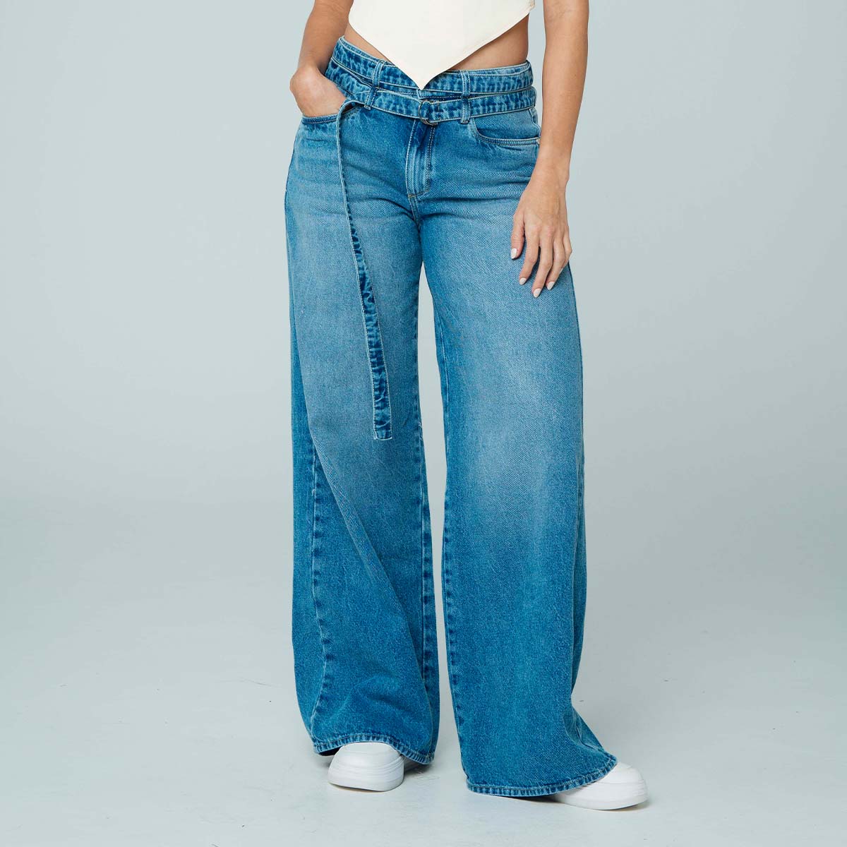 JEAN WIDE LEG TALLE ALTO BOTTI