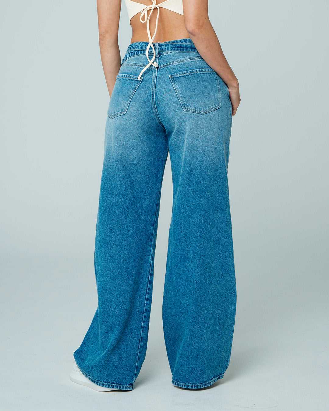 JEAN WIDE LEG TALLE ALTO BOTTI