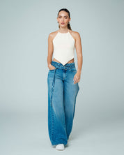 JEAN WIDE LEG TALLE ALTO BOTTI