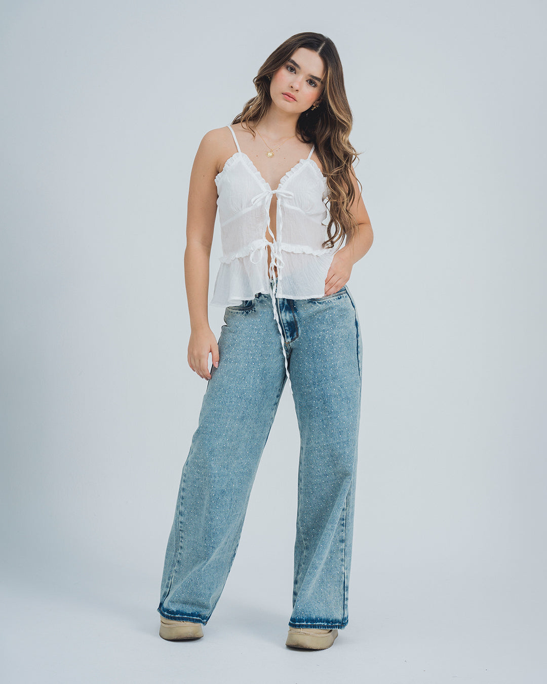 JEAN WIDE LEG TALLE ALTO SALERNO