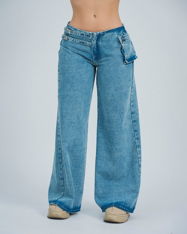 JEAN WIDE LEG TALLE ALTO TRANI