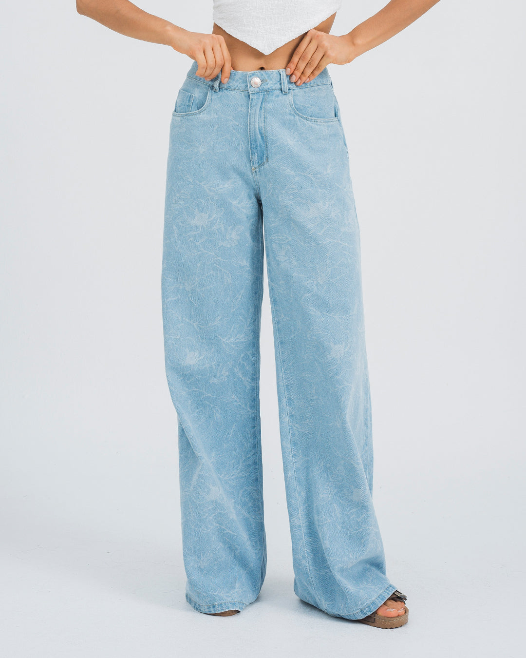 JEAN WIDE LEG TALLE ALTO FARO
