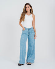 JEAN WIDE LEG TALLE ALTO FARO