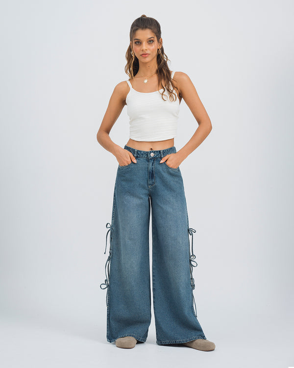 JEAN WIDE LEG TALLE ALTO AURIS