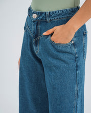 JEAN WIDE LEG TALLE ALTO MAREA