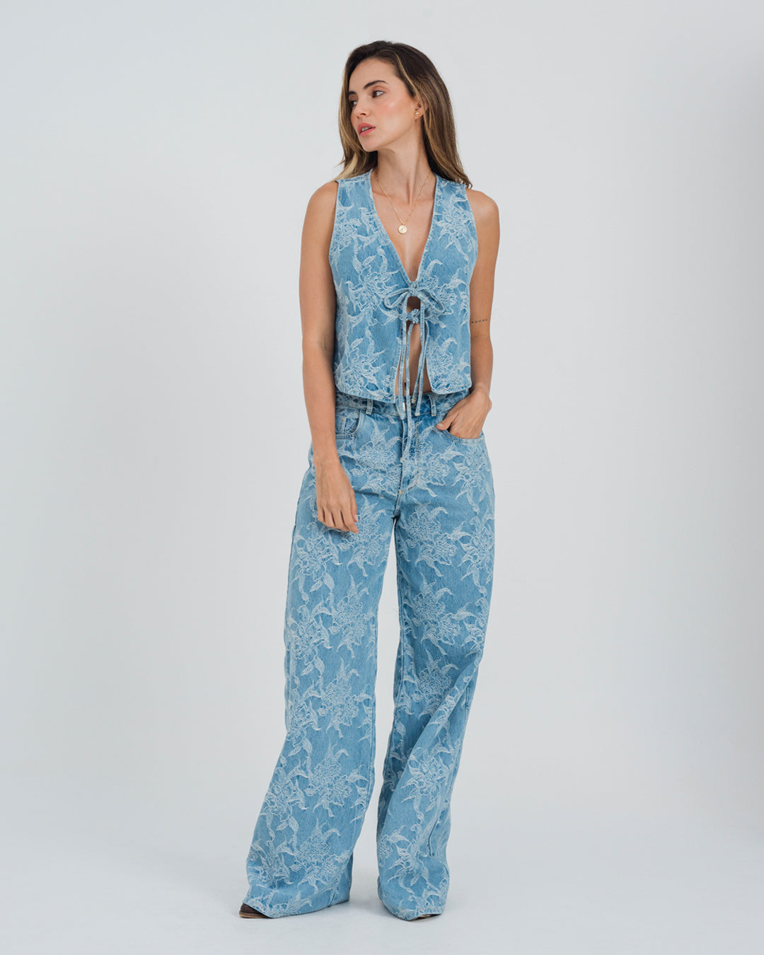 JEAN WIDE LEG TALLE ALTO BLOM