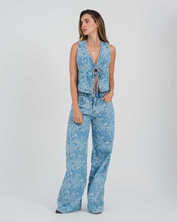 JEAN WIDE LEG TALLE ALTO BLOM