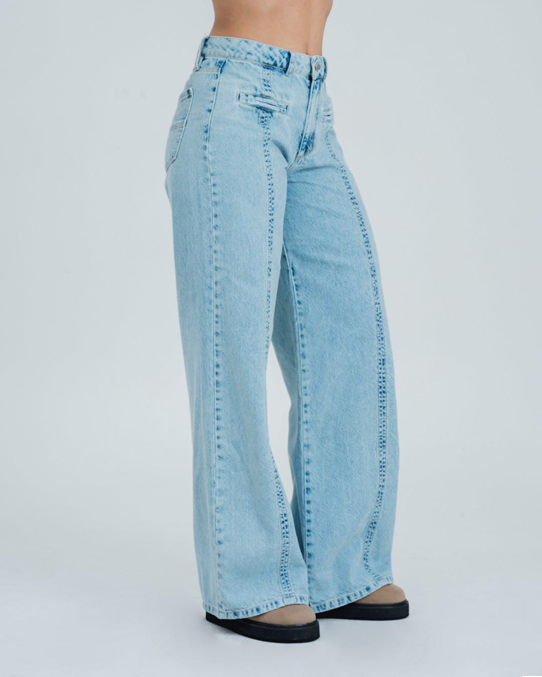 JEAN WIDE LEG TALLE ALTO ARANA