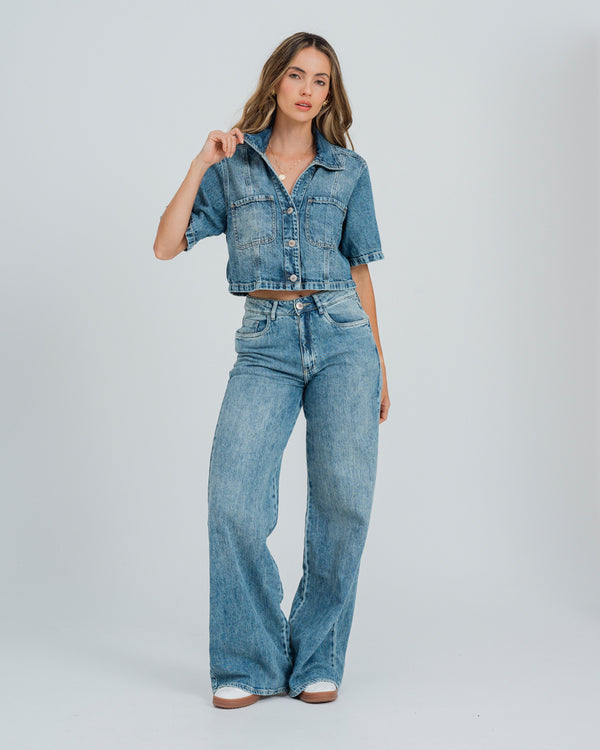 JEAN WIDE LEG TALLE ALTO RISORT