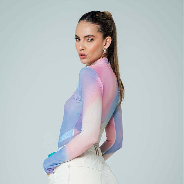 BLUSA AJUSTADA LARGO MEDIO MANGA LARGA N