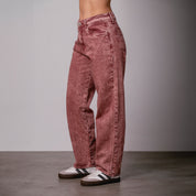 PANTALON MOMFIT TALLE ALTO BURGUN