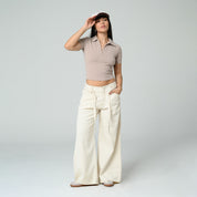 PANTALON WIDE LEG TALLE ALTO TIERO