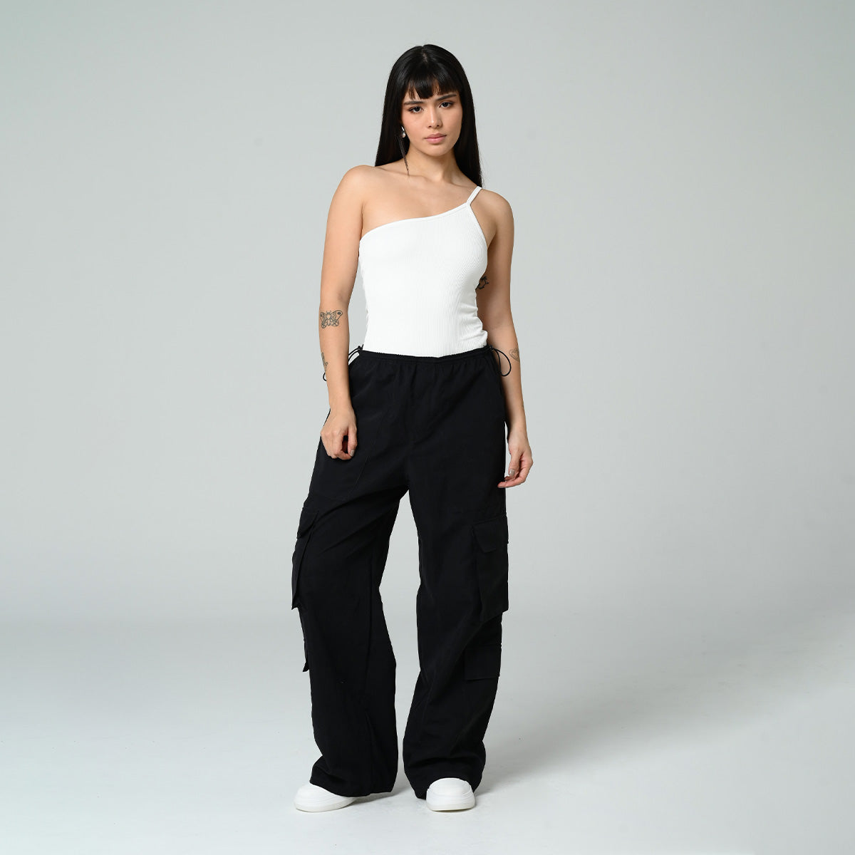 PANTALON PARACHUTE TALLE MEDIO MARE