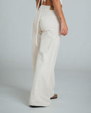 PANTALON WIDE LEG TALLE ALTO VANILE