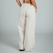 PANTALON WIDE LEG TALLE ALTO VANILE
