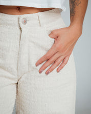 PANTALON WIDE LEG TALLE ALTO VANILE