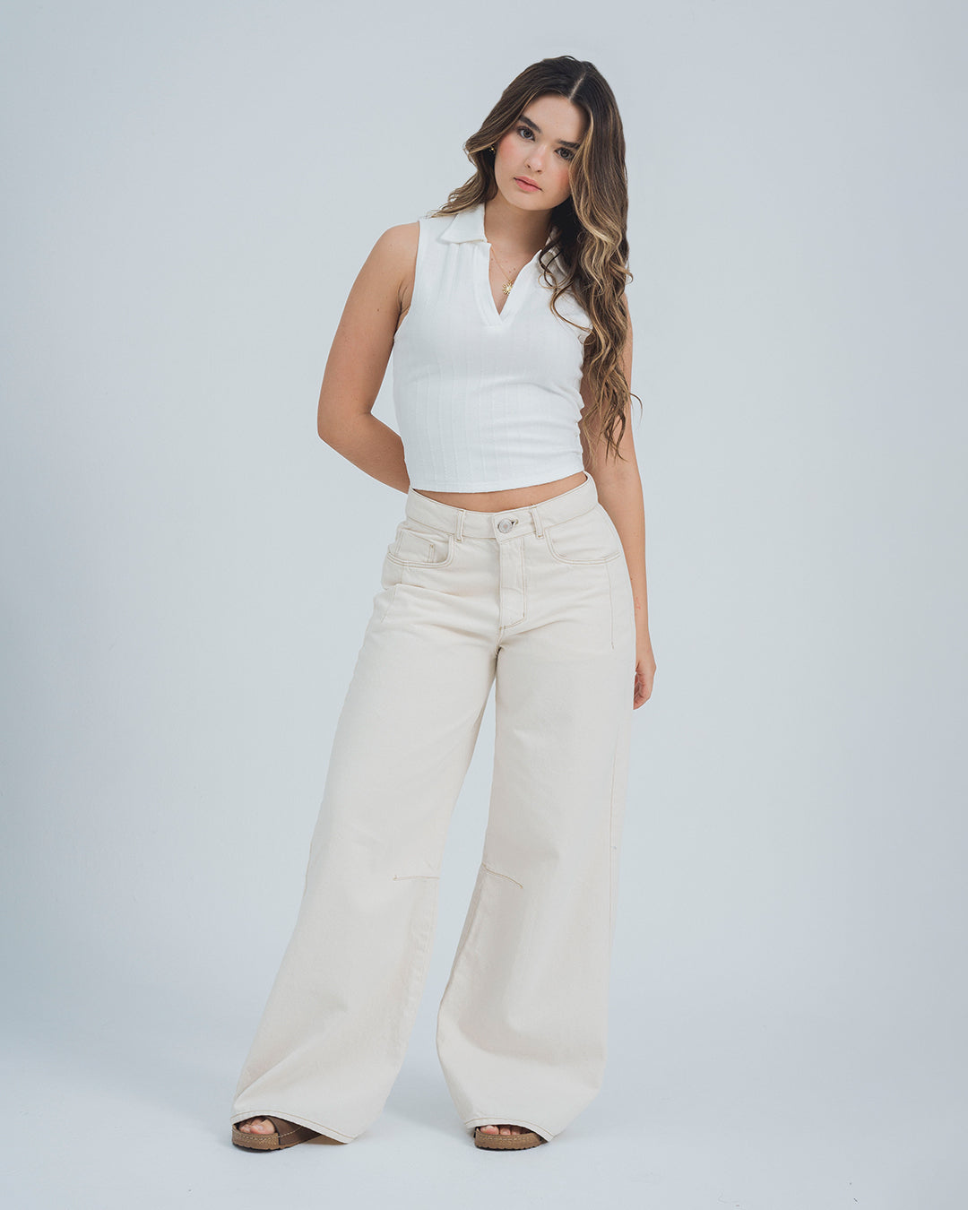 PANTALON WIDE LEG TALLE ALTO SONDRIO