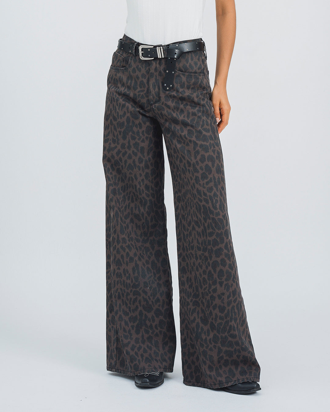 PANTALON WIDE LEG TALLE ALTO LEOPI