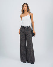 PANTALON WIDE LEG TALLE ALTO LEOPI