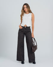 PANTALON WIDE LEG TALLE ALTO LEOPI