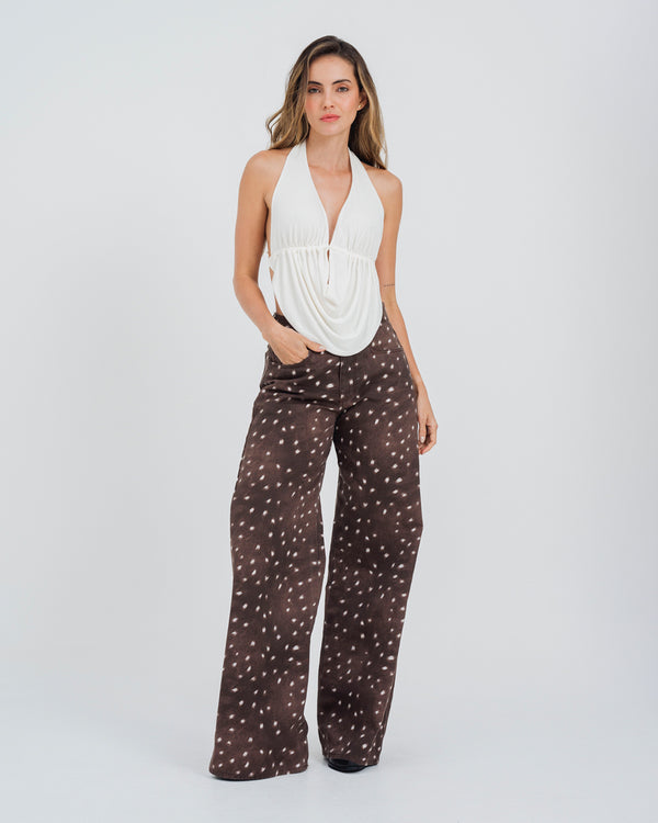 PANTALON WIDE LEG TALLE ALTO PRADERA