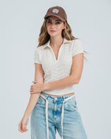 POLO AJUSTADA MANGA CORTA CREM