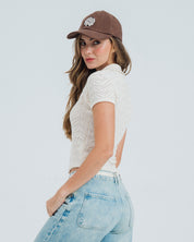 POLO AJUSTADA MANGA CORTA CREM