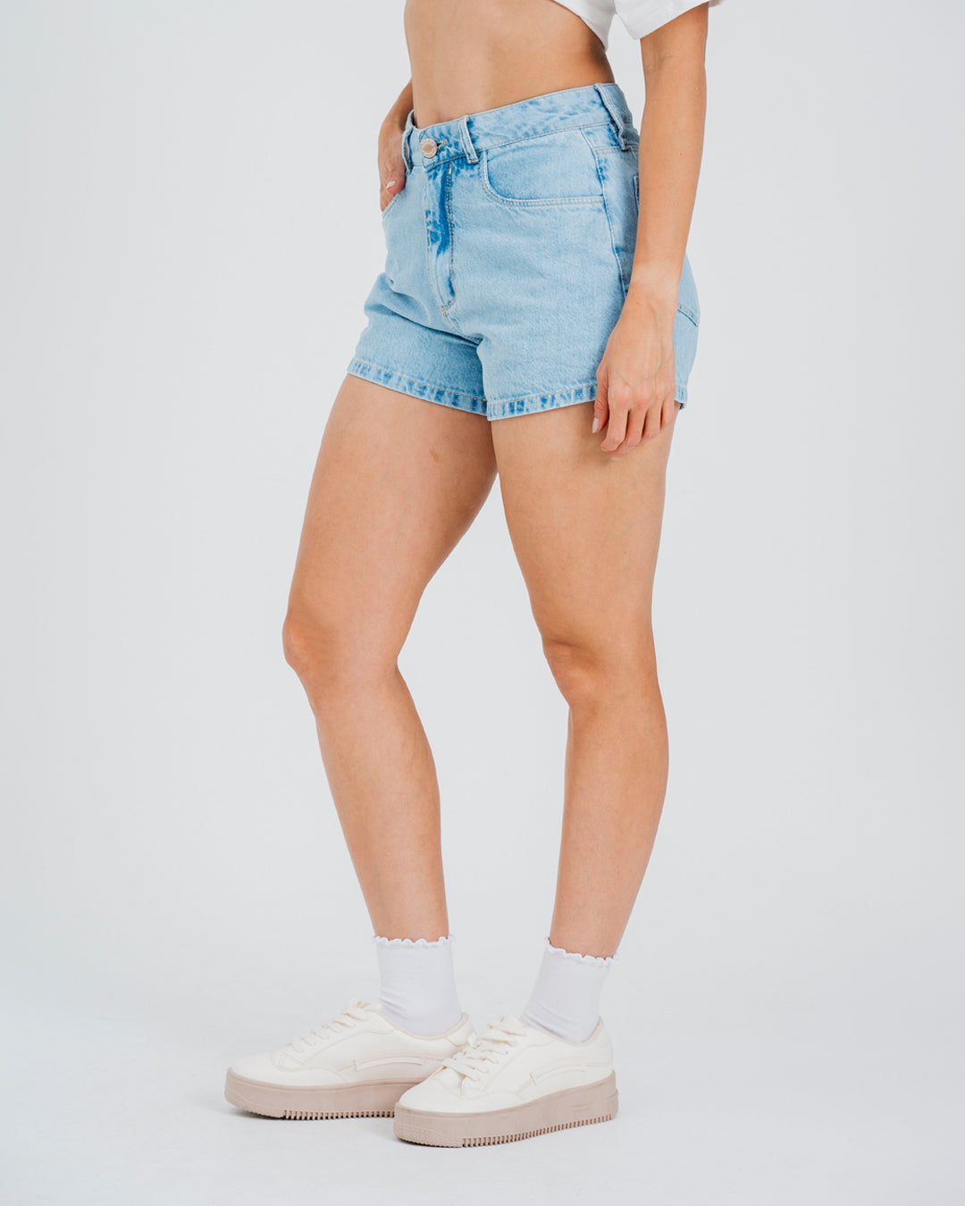 SHORT MOMFIT TALLE ALTO CRISTAL