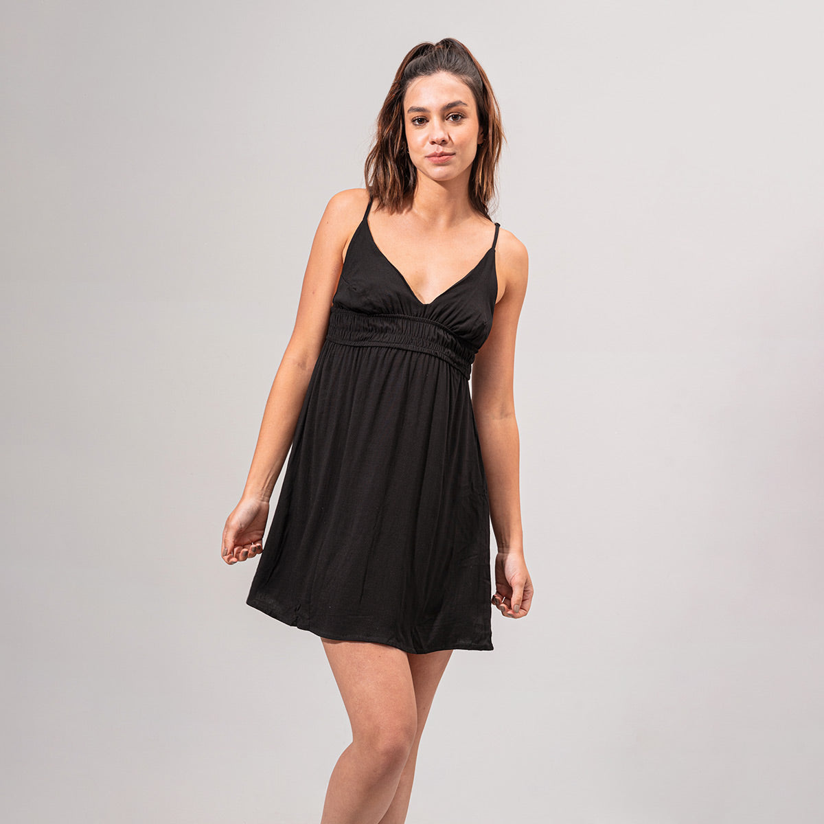 VESTIDO AMPLIO CORTO TIRAS GRINE