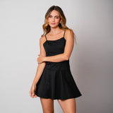 VESTIDO AMPLIO CORTO TIRAS RUSHI