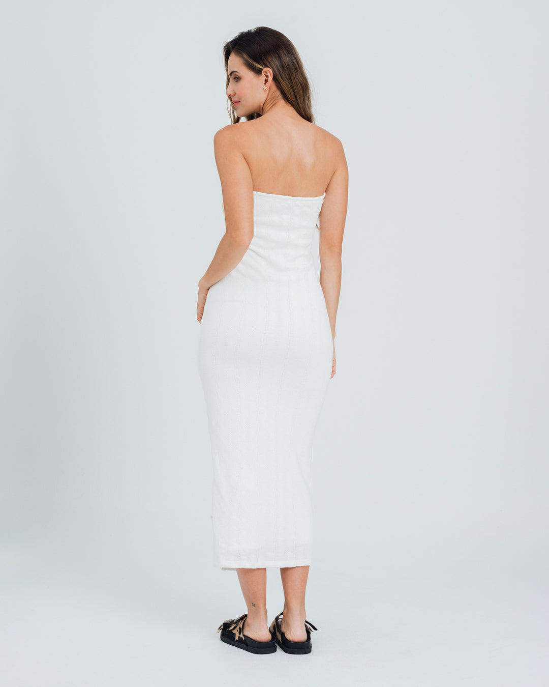 VESTIDO AJUSTADO LARGO STRAPLESS NELLI