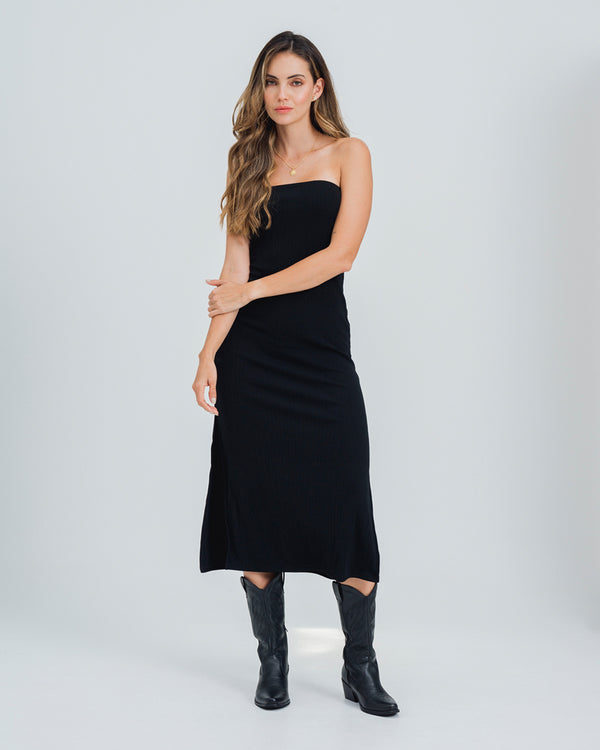VESTIDO AJUSTADO LARGO STRAPLESS RITAO