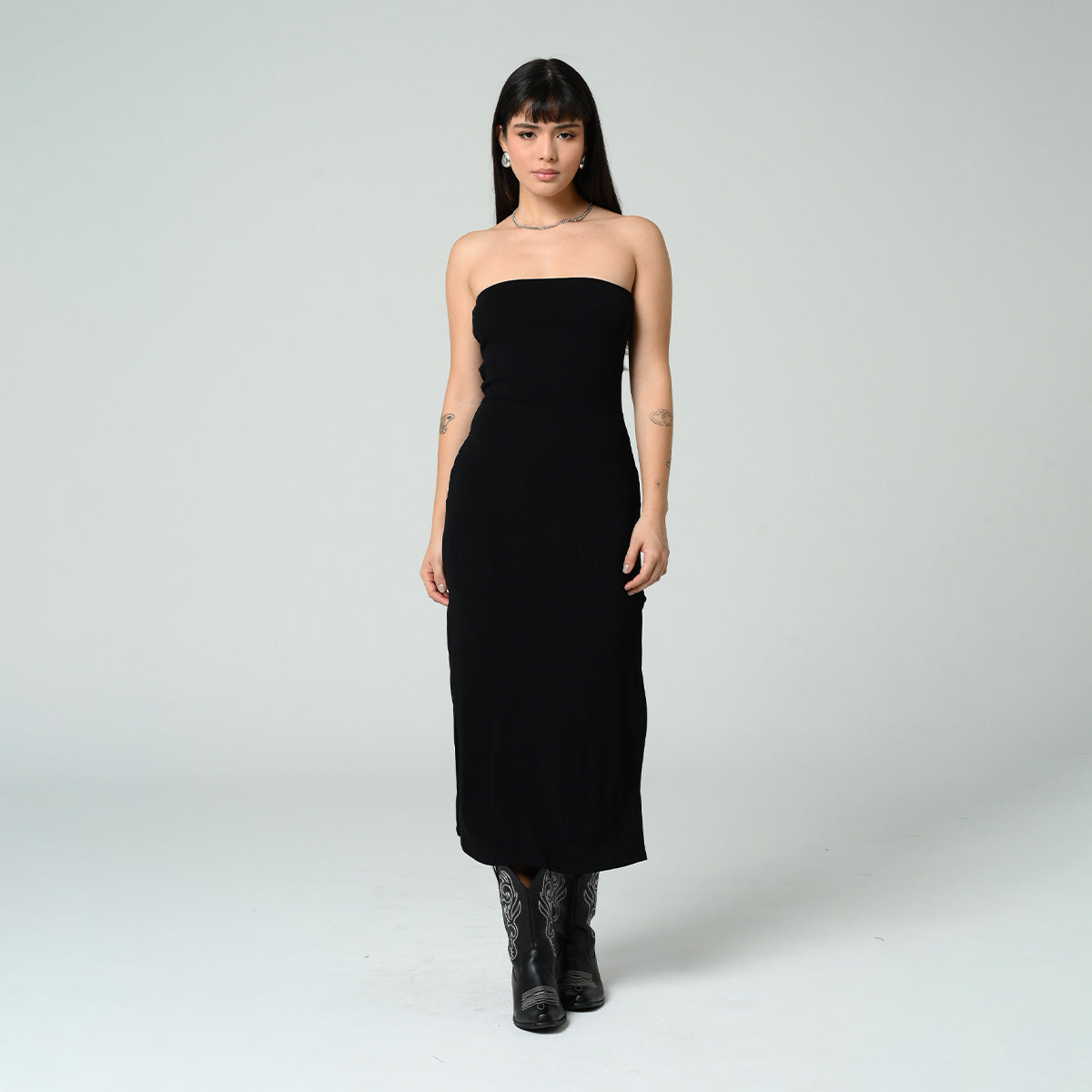 VESTIDO AJUSTADO LARGO STRAPLESS RITAO