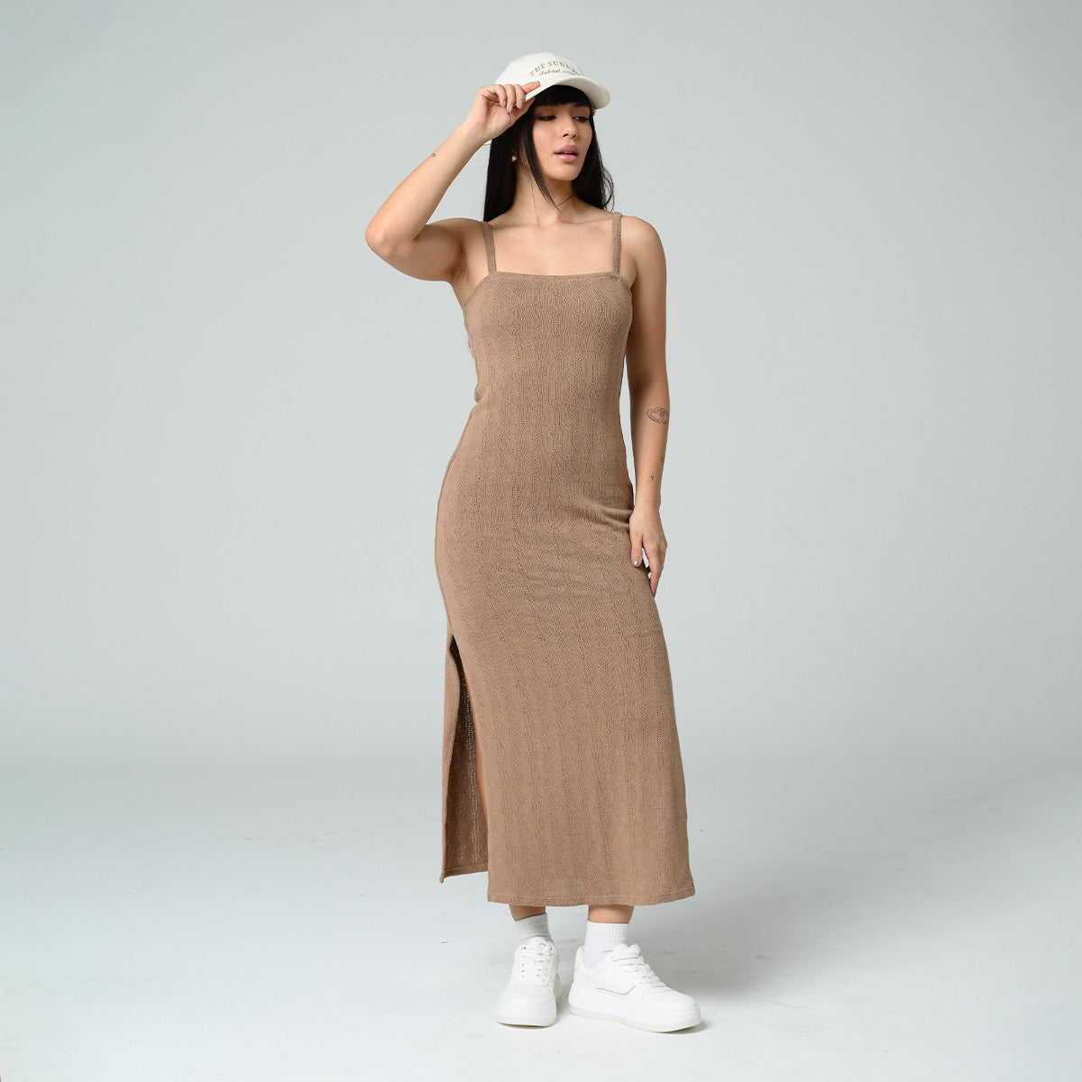 VESTIDO MIDI AJUSTADO TIRAS MARTIN