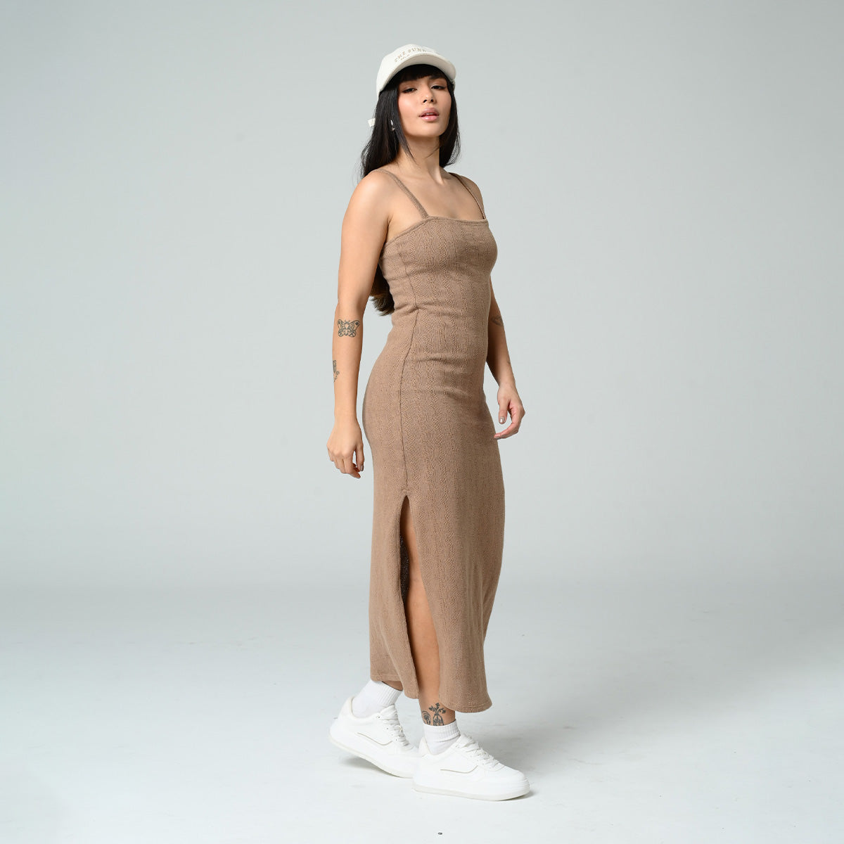 VESTIDO MIDI AJUSTADO TIRAS MARTIN