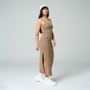 VESTIDO MIDI AJUSTADO TIRAS MARTIN