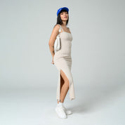 VESTIDO MIDI AJUSTADO TIRAS HASHI