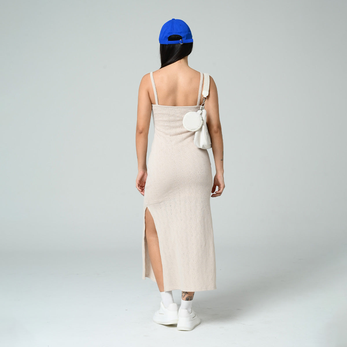 VESTIDO MIDI AJUSTADO TIRAS HASHI