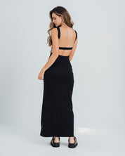 VESTIDO AJUSTADO LARGO TIRAS LANDIA