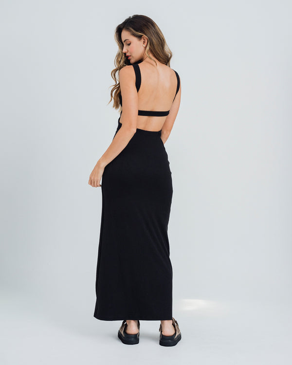 VESTIDO AJUSTADO LARGO TIRAS LANDIA