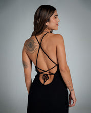 VESTIDO AJUSTADO LARGO TIRAS WILO